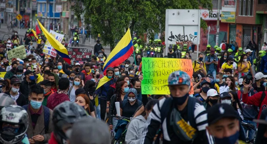 Nuevas jornadas de marchas en Colombia por el paro nacional.