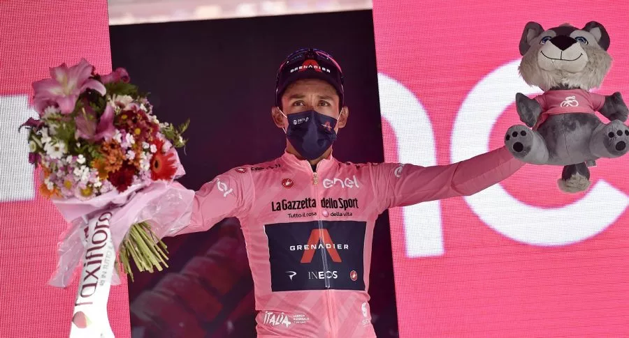 Egan Bernal en etapa 15 del Giro de Italia 2021. Clasificación general.