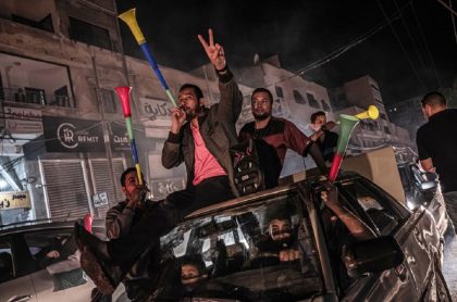 Palestinos celebraron cese al fuego con Israel.