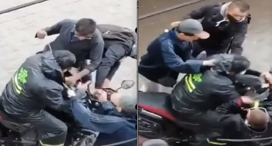 Imágenes del robo del que fue víctima un hombre en moto en Bogotá