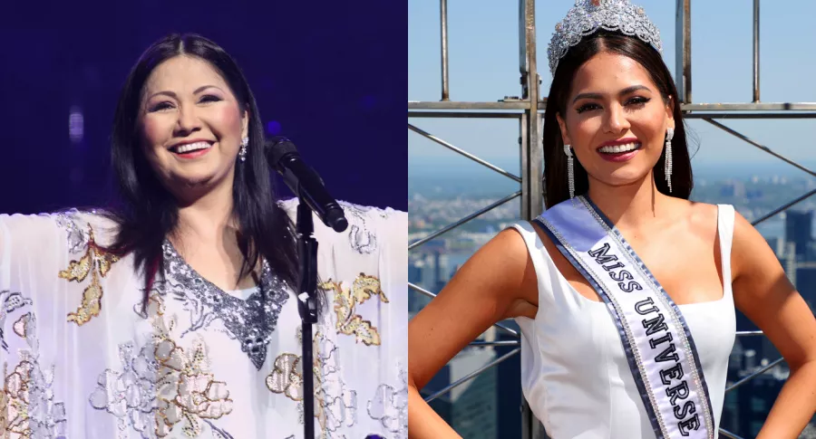 Foto de Ana Gabriel y Andrea Meza, Miss Universo, a propósito de que supuestamente la cantante sería su mamá biológica