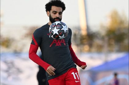 Mohamed Salah. jugador del Liverpool, en cuyo homenaje se coló una imagen de Pablo Escobar