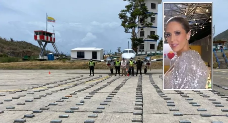 Imagen de la incautación de 446 kilos de coca en avión ligado a esposo de Alejandra Azcárate