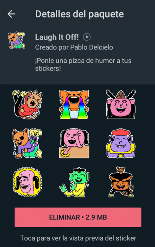 Animated Sticker pack for Whatsapp Laugh it Off - pablodelcielo