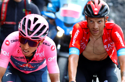 Giro de Italia: donde ver etapa 21 en vivo por TV; Caruso, favorito sobre Bernal. Imagen de los 2 ciclistas.