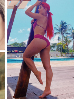 Montaje con fotos de Daniela Paz junto a Lorna Cepeda (recuadro superior izquierdo), Natalia Paris con Mariana Correa (recuadro inferior izquierdo), y Rafaella Chávez. Ilustra nota sobre bellas hijas de famosas colombianas junto a sus más mamás.