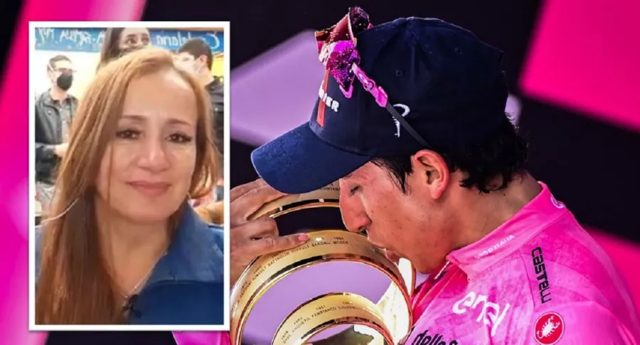 Flor Gómez, mamá de Egan Bernal, no aguantó las lágrimas y rompió en llanto después verlo ganar el Giro de Italia 2021. 