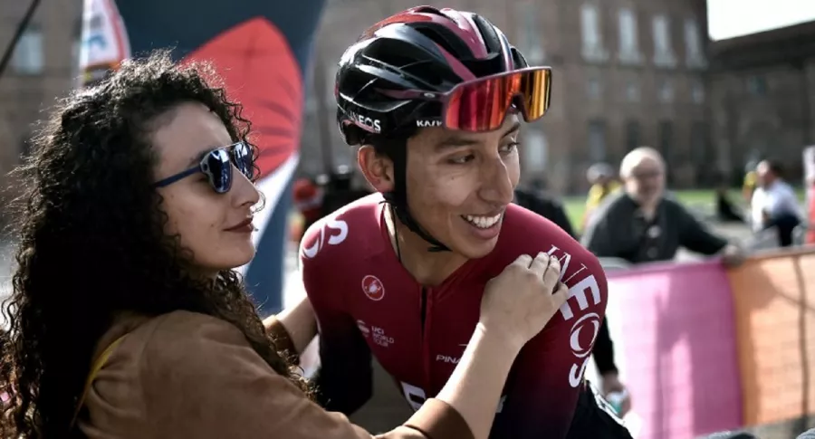 Xiomara Guerrero y Egan Bernal, cuando estuvieron juntos en el Tour de Francia. 