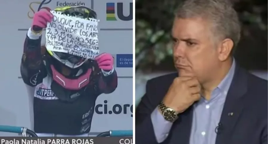 Ciclista colombiana que sacó cartel contra Duque en Copa Mundo de BMX y asegura que fue regañada