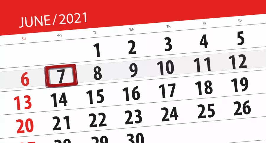 Foto de calendario ilustra nota sobre qué se celebra el primer festivo junio
