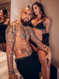 Arturo Vidal y su novia Sonia Isaza, que habría hablado de supuesta infidelidad del jugador