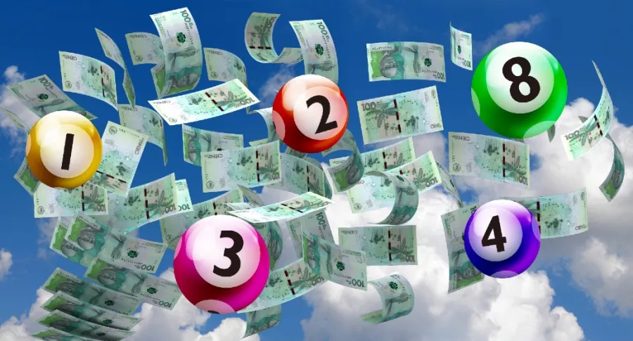 Billetes de 100 mil pesos colombianos en el cielo con balotas, ilustran qué lotería jugó anoche y resultados de loterías de Bogotá y Quindío junio 3.