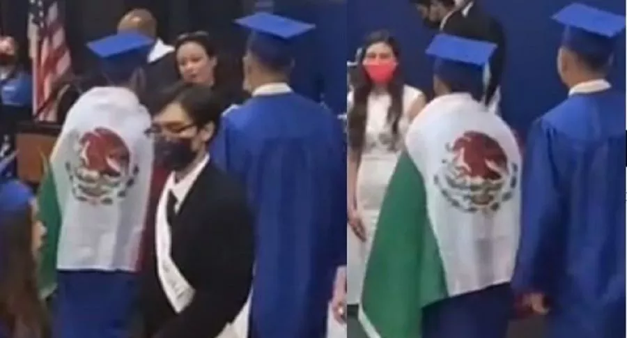 El Asheboro High School (Estados Unidos) se negó a entregarle el diploma a un estudiante por llevar la bandera de México a la ceremonia de graduación. 