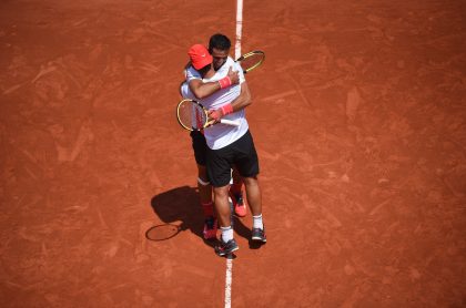 Imagen del torneo de Roland Garros: allí, Juan Sebastián Cabal y Robert Farah, en semifinales