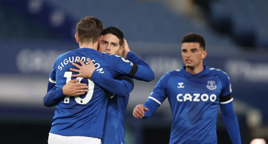 Foto de James Rodríguez en Everton ilustra nota sobre rumores de nuevos técnicos