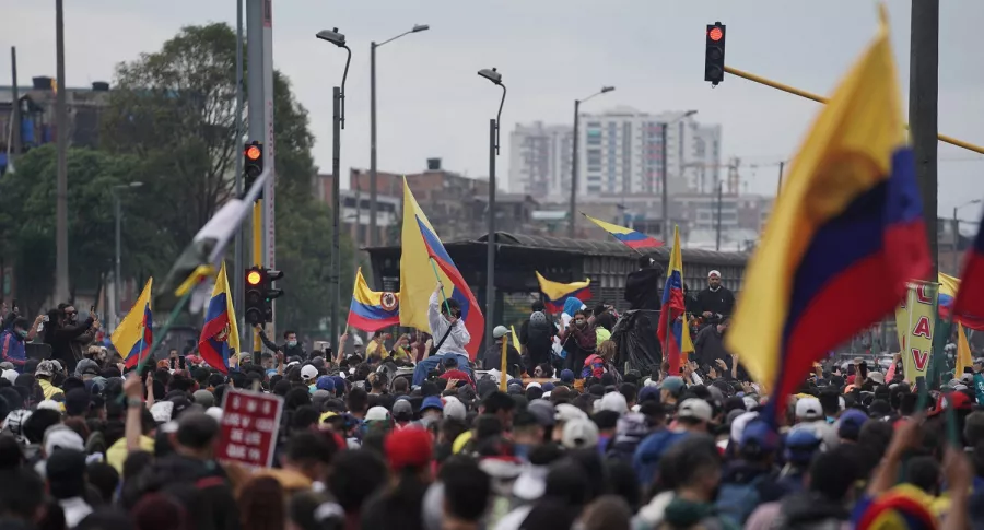 Protesta en Bogotá ilustra nota sobre los puntos de concentración de marchas de este miércoles 9 de junio