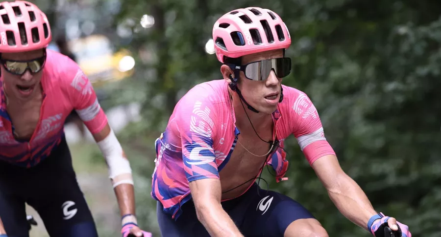 Rigoberto Urán en etapa 4 de la Vuelta a Suiza 2021. Clasificación general.