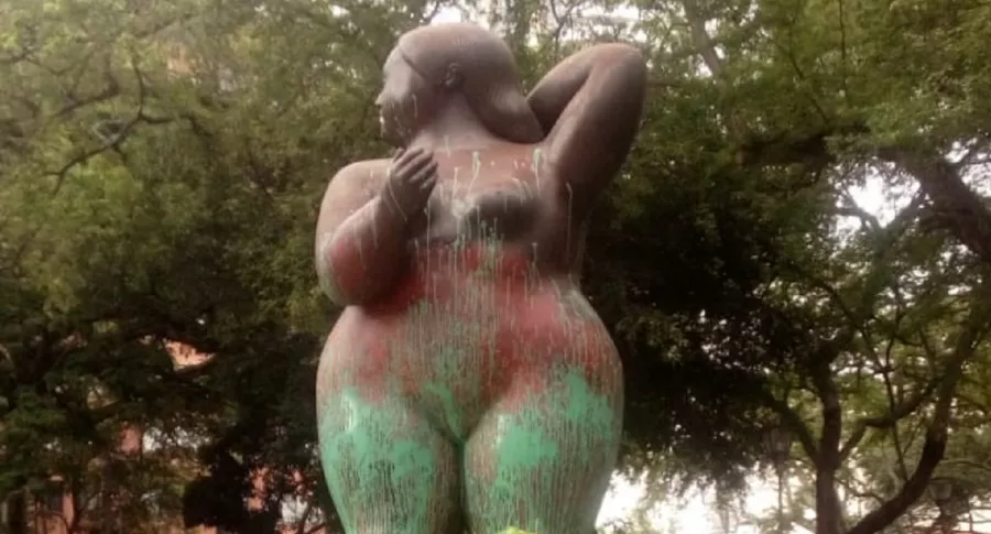 Gorda de Fernando Botero vandalizada en Bucaramanga