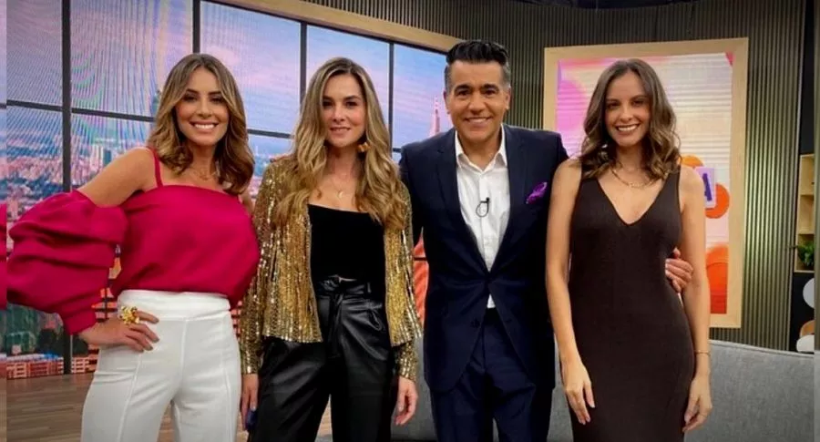 Carolina Soto, Catalina Gómez, Carlos Calero y Laura Acuña en 'Día a día', a propósito de que explicaron qué pasó con Laura Acuña en ese programa de Caracol.