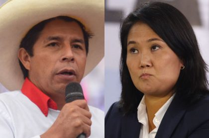 Pedro Castillo y Keiko Fujimori, contendores por la presidencia de Perú.