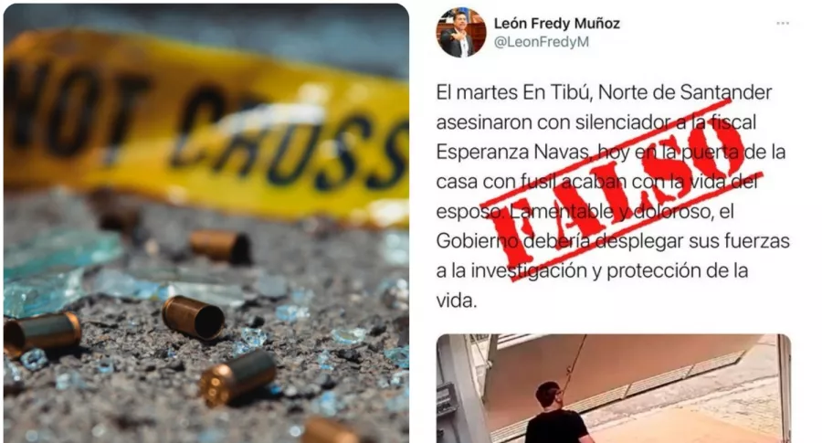 Imágenes que ilustran la noticia falsa emitida por el congresista León Fredy Muñoz. 