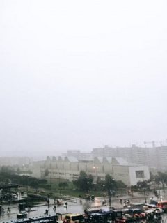 Imagen que ilustra las lluvias de este martes en Bogotá.