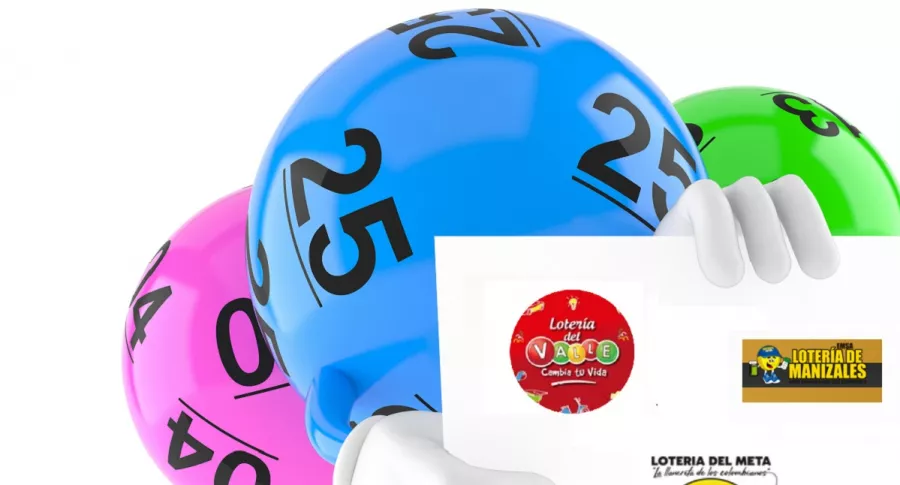 Balotas con logos de tres loterías, apropósito de qué lotería jugó a anoche y resultados de loterías de Valle, Manizales y Meta.