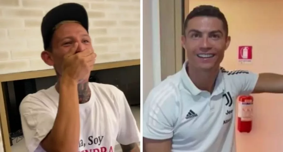 La Liendra y Cristiano Ronaldo, quien le regaló camiseta autografiada al influenciador