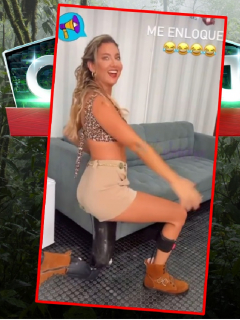 Daniella Álvarez, bailando en el camerino del 'Desafío'.