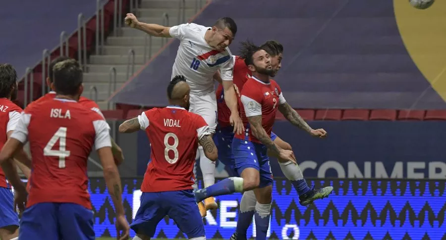 Caliente momento en el partido de Chile y Paraguay, en la Copa América 2021.