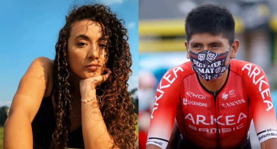 Fotos de Xiomara Guerrero y de Nairo Quintana, en nota de mensaje que le envió la exnovia de Egan Bernal a Nairo en el Tour de Francia.