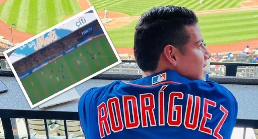 Homenaje de los Mets de Nueva York a James Rodríguez en pleno partido. Recordaron su golazo con Colombia ante Uruguay en el Mundial de 2014. 