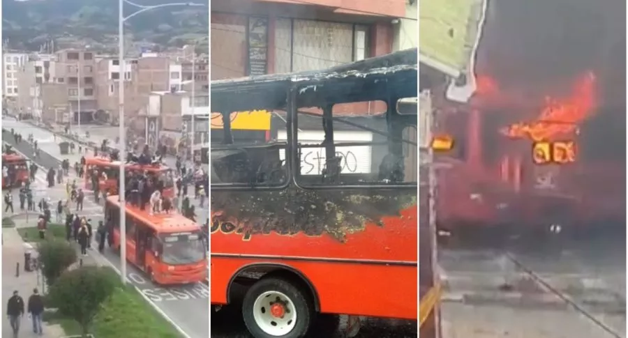 Buses incendiados en Pasto, Nariño. 