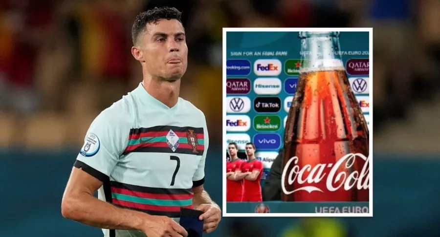 Cristiano Ronaldo y montaje que hicieron de Coca-Cola rechazando al jugador