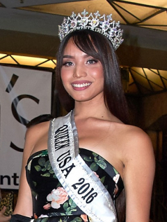 Kataluna Enriquez, primera concursanta transexual de Miss Estados Unidos, en 2017.