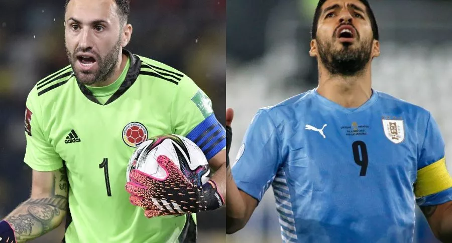 Fotos de David Ospina y Luis Suárez, en referencia a nota de parecidos entre ambos y previo de Colombia y Uruguay en Copa América.