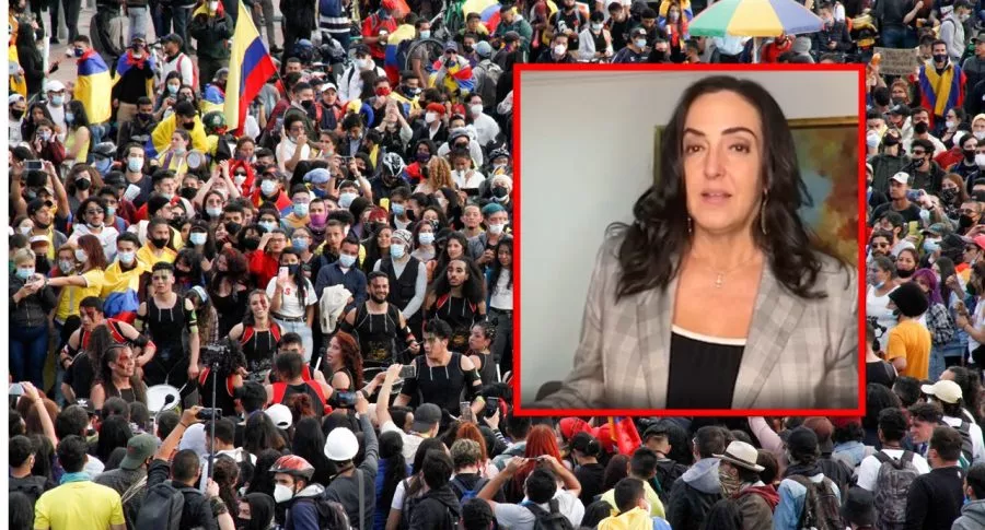 María Fernanda Cabal dio cátedra a policías sobre derecho a la protesta.