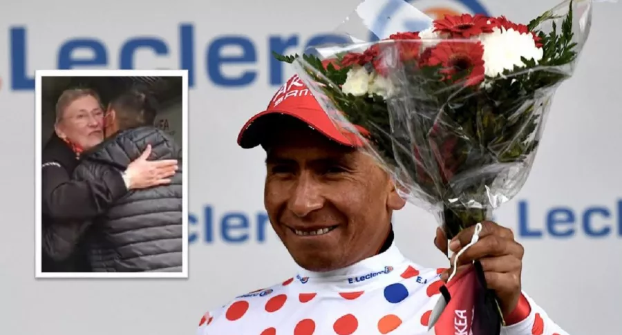 Nairo Quintana sorprendió a la cocinera del Arkéa y le regaló las flores que ganó en el Tour de Francia 2021 por ser el rey de la montaña. 