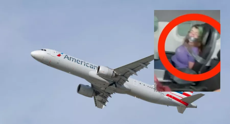 Video de mujer amarrada con cinta en silla de avión; tuvo crisis en pleno vuelo