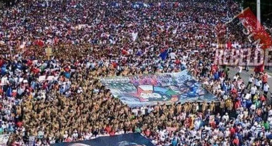 Imagen de supuesta movilización oficialista en Cuba