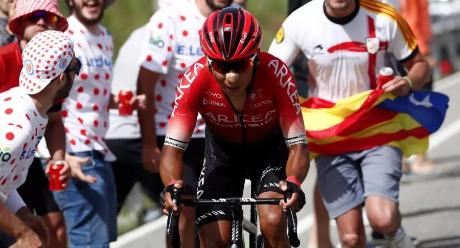 Nairo Quintana en el Tour de Francia, quien lamentó que no tenga un equipo potente