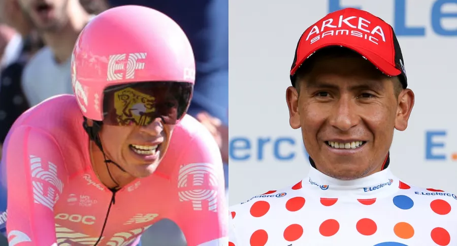 Fotos de Rigoberto Urán y Nairo Quintana en el Tour de Francia en nota de estadísticas de Colombia en el certamen.