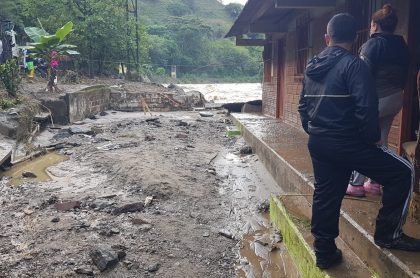 Imagen de la creciente en Montebello, Antioquia. 