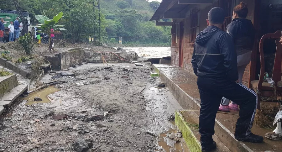 Imagen de la creciente en Montebello, Antioquia. 