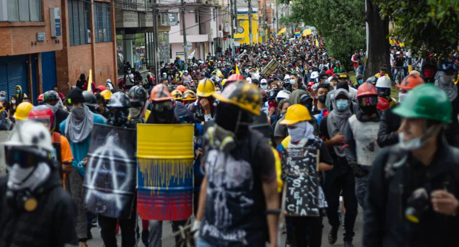 Foto de marchas en Pasto en junio, en nota de medidas que van a tomar para marchas del 20 de julio en Colombia.