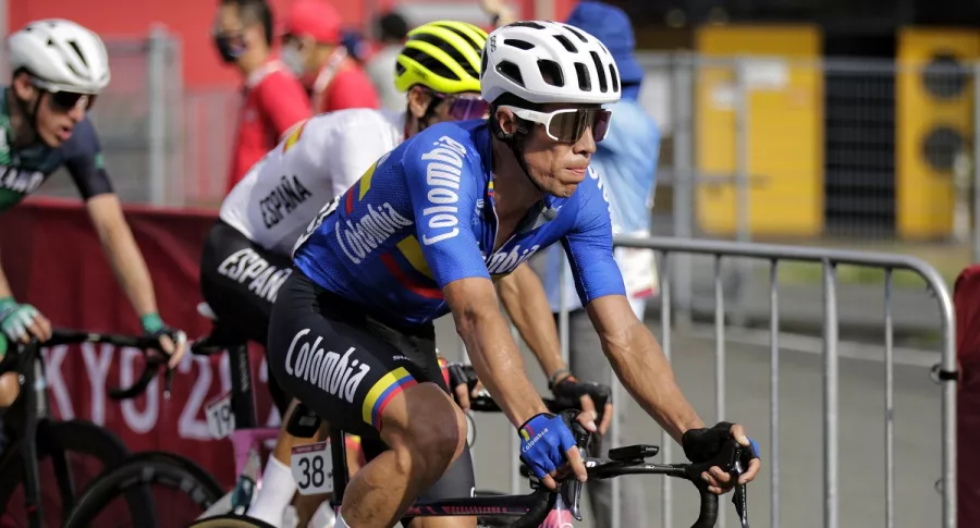 Rigoberto Urán, protagonista colombiano de la prueba de ciclismo de ruta, terminando octavo.