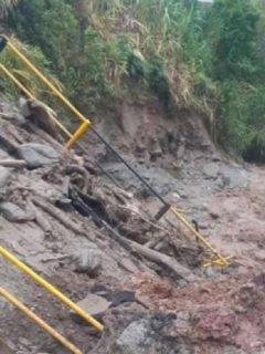 Imagen de deslizamiento que ilustra nota; Nariño: dos desaparecidos por deslizamientos y las fuertes lluvias