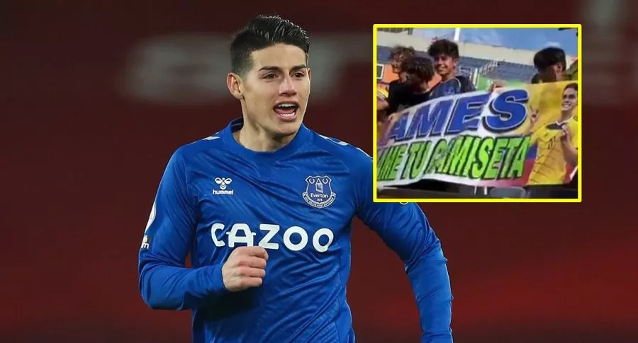 James Rodríguez, quien le regaló camiseta a niño en el amistoso Everton vs. Millonarios