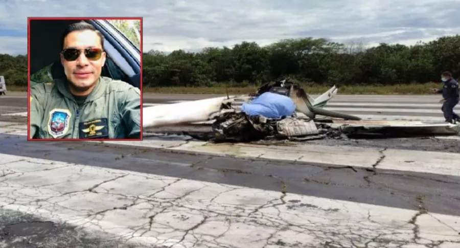 Imagen del accidente de la aeronave en Tolima, donde murió el capitán de la Policía Ramiro Luna Tabares.