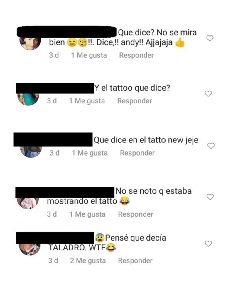 Reacciones a tatuaje de Lina Tejeiro